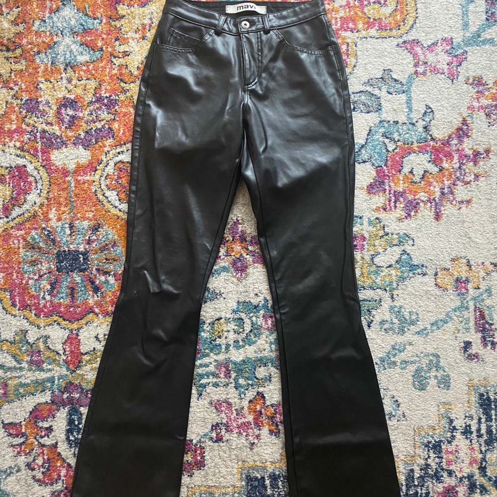 Vegan leather Mavi flair pants